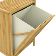 Bambusregal mit Wäschekorb DORIS, 40x30x95 cm, braun/cremefarben