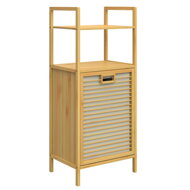 Bambusregal mit Wäschekorb DORIS, 40x30x95 cm, braun/cremefarben