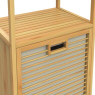 Bambusregal mit Wäschekorb DORIS, 40x30x95 cm, braun/cremefarben