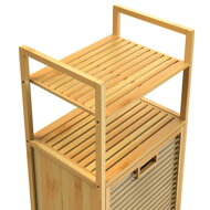 Bambusregal mit Wäschekorb DORIS, 40x30x95 cm, braun/cremefarben