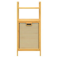 Bambusregal mit Wäschekorb DORIS, 40x30x95 cm, braun/cremefarben