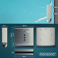 Postkasten mit Zeitungsrolle POST, 30,5x10x33,5cm, silber