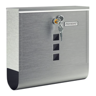 Postkasten mit Zeitungsrolle POST, 30,5x10x33,5cm, silber