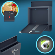 Postkasten mit Zeitungsrolle POST, 30,5x10x33,5cm, anthrazit