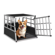 Hundetransportbox BRUNO, 70x54x51 cm, silber/schwarz