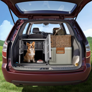 Hundetransportbox BRUNO, 70x54x51 cm, silber/schwarz