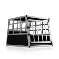 Hundetransportbox BRUNO, 70x54x51 cm, silber/schwarz