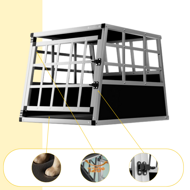 Hundetransportbox BRUNO, 66x90x72cm, silber/schwarz