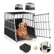 Hundetransportbox BRUNO, 66x90x72cm, silber/schwarz