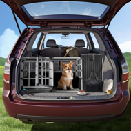 Hundetransportbox BRUNO, 89x70x51 cm, silber/schwarz