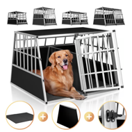 Hundetransportbox BRUNO, 97x90x70cm, silber/schwarz
