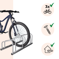 Fahrradständer BIKE, 84x32x27 cm, silber