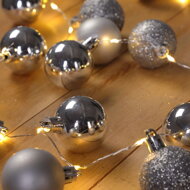 Weihnachtslichterkette BELLS, 2 m, warmweiß/silber