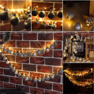 Weihnachtslichterkette BELLS, 2 m, warmweiß/silber