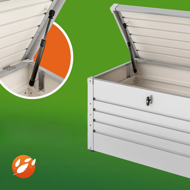 Metall-Aufbewahrungsbox METALBOX, 385L, 120×62×63 cm, grau