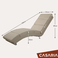 Liege LONDON mit Massage- und Heizfunktion, 186×55×89cm, beige