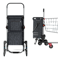 Einkaufstrolley COMFORT für Treppen, 50 l, schwarz