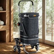 Einkaufstrolley COMFORT für Treppen, 50 l, schwarz