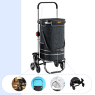 Einkaufstrolley COMFORT für Treppen, 50 l, schwarz