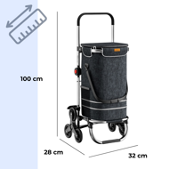 Einkaufstrolley COMFORT für Treppen, 50 l, schwarz