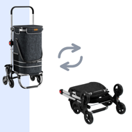 Einkaufstrolley COMFORT für Treppen, 50 l, schwarz