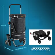 Einkaufstrolley COMFORT für Treppen, 38 l, schwarz