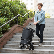 Einkaufstrolley COMFORT für Treppen, 50 l, schwarz