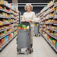 Treppensteiger-Einkaufstasche COMFORT, 50l, grau