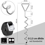 Bodenanker-Set, 8 Stück, 42,5x8,5 cm, silber