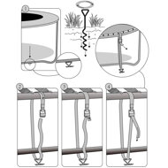 Bodenanker-Set, 8 Stück, 42,5x8,5 cm, silber