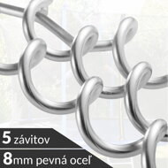 Bodenanker-Set, 8 Stück, 42,5x8,5 cm, silber