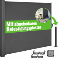 Seitenmarkise NOSARA für die Terrasse, 180x300 cm, anthrazit