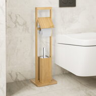 Bambus WC-Bürsten- und Papierhalter, 24,5x20x83 cm, braun