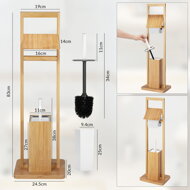 Bambus WC-Bürsten- und Papierhalter, 24,5x20x83 cm, braun
