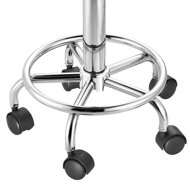 Hocker auf Rollen OXANA mit Fußstütze, Ø35 cm, grau