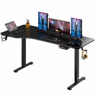 Höhenverstellbarer Schreibtisch, schwarz, 160x75x73-118cm
