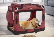 Transporttasche für Hunde und Katzen ELI, 60x42x42 cm, dunkelrot
