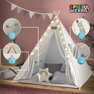Kinder-Tipi-Zelt JULIUS, weiß/grau