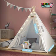 Kinder-Tipi-Zelt JULIUS, weiß/grau