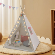 Kinder-Tipi-Zelt JULIA, 120x120x160cm, beige/rosa