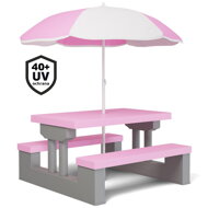 Kindersitzgruppe mit Sonnenschirm JASMIN, rosa/grau