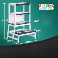 Lernturm PLAY, Kiefernholz, 93x56x49, weiß/anthrazit