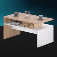 Couchtisch SACRAMENTO, 95x55x50cm, weiß/braun