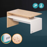 Couchtisch SACRAMENTO, 95x55x50cm, weiß/braun
