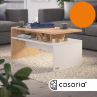 Couchtisch SACRAMENTO, 95x55x50cm, weiß/braun