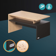 Couchtisch SACRAMENTO, 50x47x95 cm, braun/grau