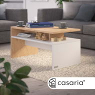 Couchtisch SACRAMENTO, 95x55x50cm, weiß/braun