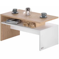 Couchtisch SACRAMENTO, 95x55x50cm, weiß/braun