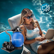 Sandfilteranlage für Pool mit Filterbällen, 10 200 l/h, blau