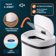 Sensor-Mülleimer DEUS, 58 Liter, weiß